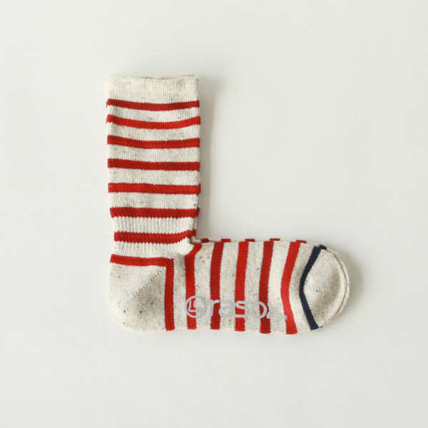 キナリ×レッドコットンボ-ダ-・クル- メンズソックス・画像