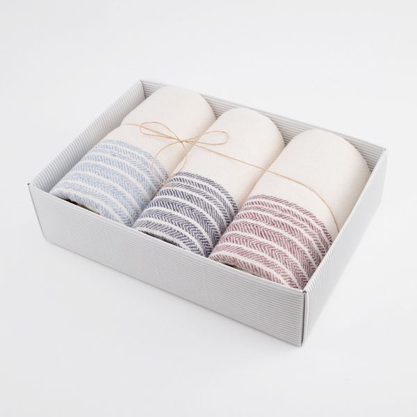 ブル-・ネイビ-・エンジフラックスライン フェイスタオルセット・画像