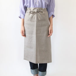 ナチュラルリネンギャルソンエプロン・画像