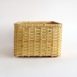 小ござ目収納籠 白竹・画像