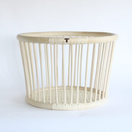 小籐バスケット丸型・画像