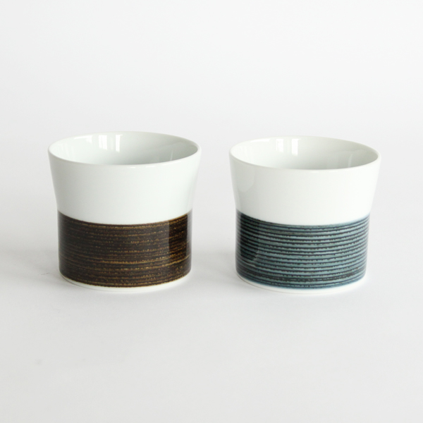 セピア・インディゴ麻の糸 フリ-カップ ペアセット・画像