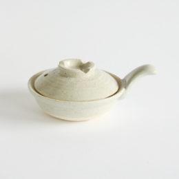 透明釉 白伊賀土 目玉焼・画像