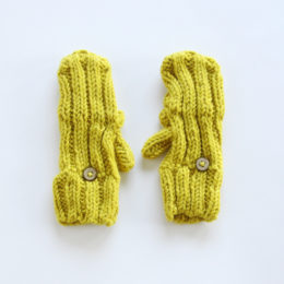 リブド・ミトンズ（子供用） 2歳用 カナリ-・イエロ-・画像