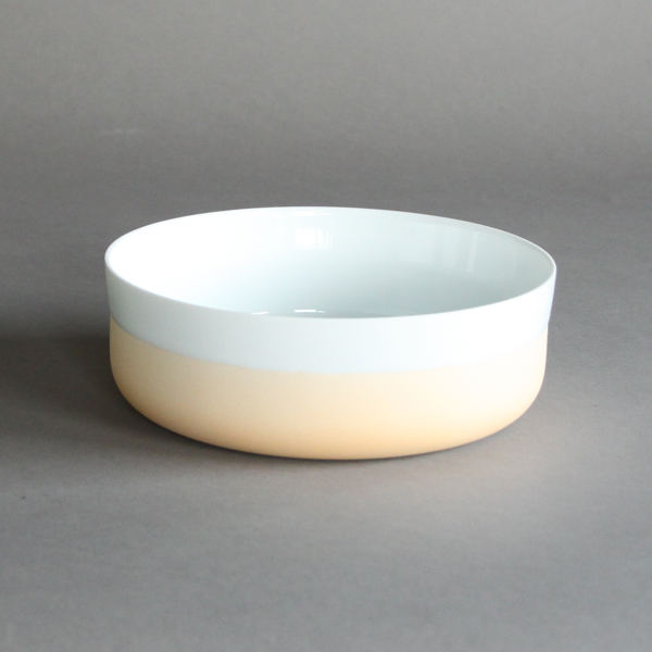 ホワイト・ライトオレンジS & B ボウル・画像