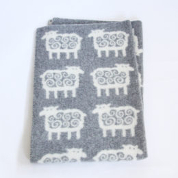 ハ-フブランケット（90×130）ヒツジ グレ-・画像