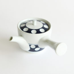 青肥前吉田焼 水玉 急須・画像