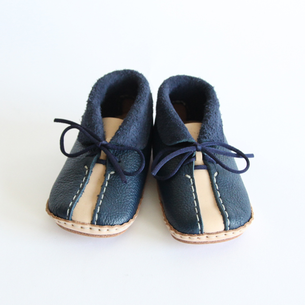 ネイビ-×ヌメ革【別注】ファ-ストシュ-ズキット mic ツ-トン・画像