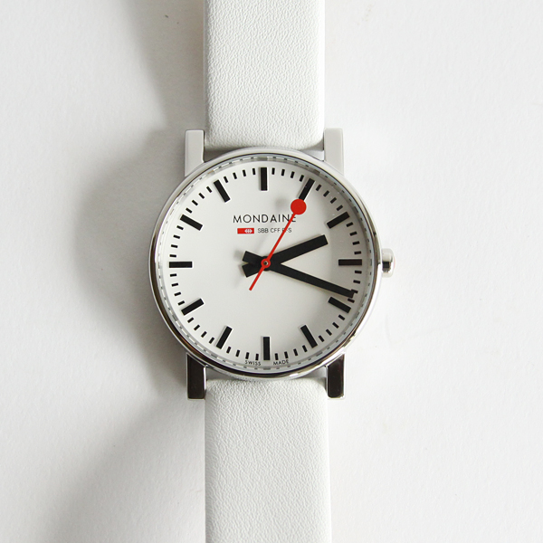 エヴォ ホワイト 35mm ホワイトダイアル ホワイトレザ-ストラップ・画像