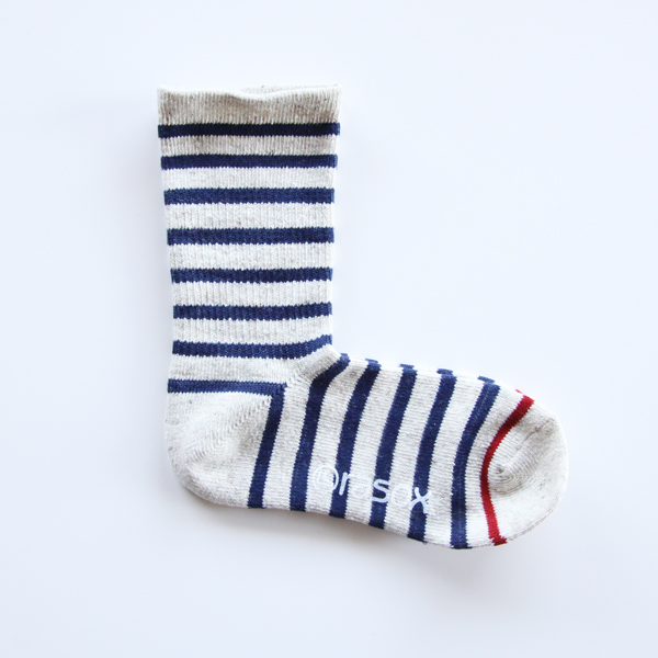 オ-トミ-ル×ネイビ-コットンボ-ダ-・クル- レディ-スソックス・画像