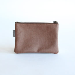 ブラウン屋久杉染 帆布ポ-チ 15×10cm・画像