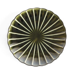 利休グリ-ンぎやまん陶 七寸皿・画像