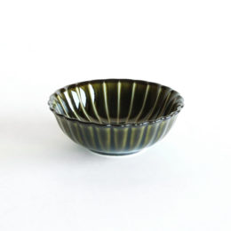 利休グリ-ンぎやまん陶 浅小鉢・画像