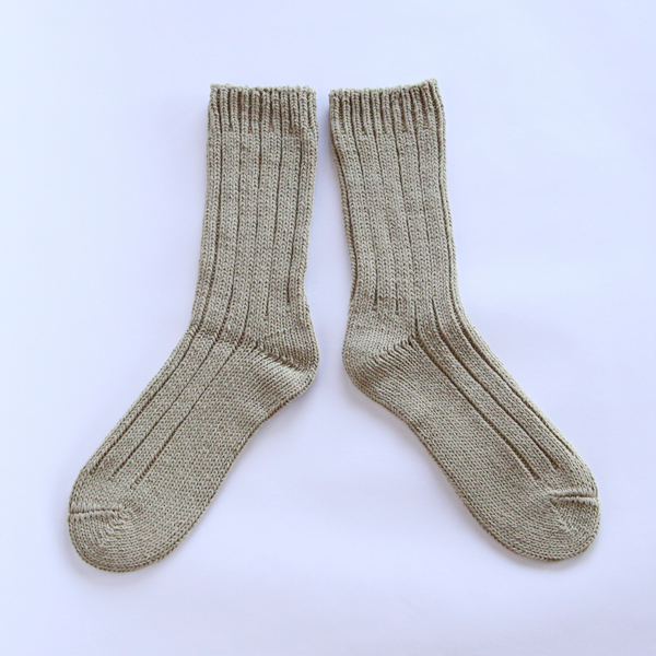 よもぎ天然染料染めソックス・画像