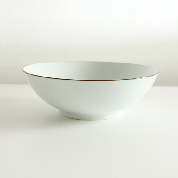 白磁千段7寸浅平鉢・画像