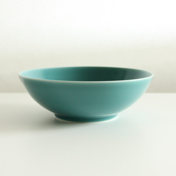 青磁7寸浅平鉢・画像