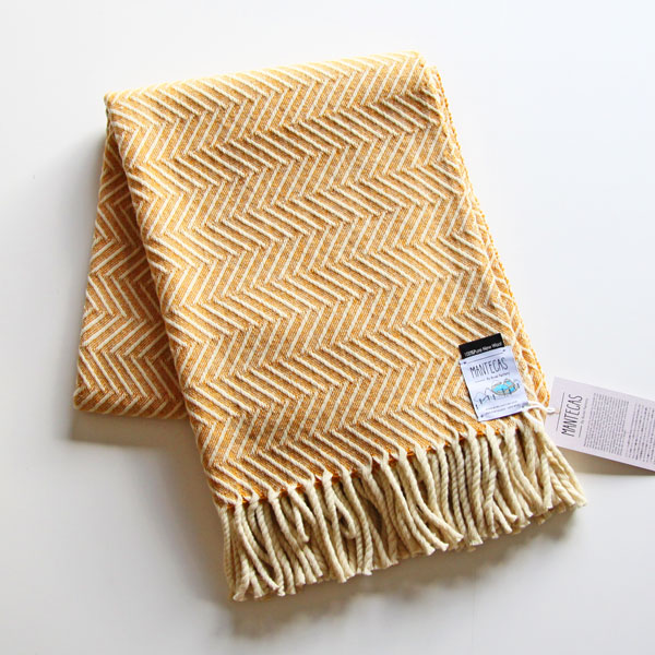 イエロ-ブランケット（180×130） CHEVRON VISUAL・画像