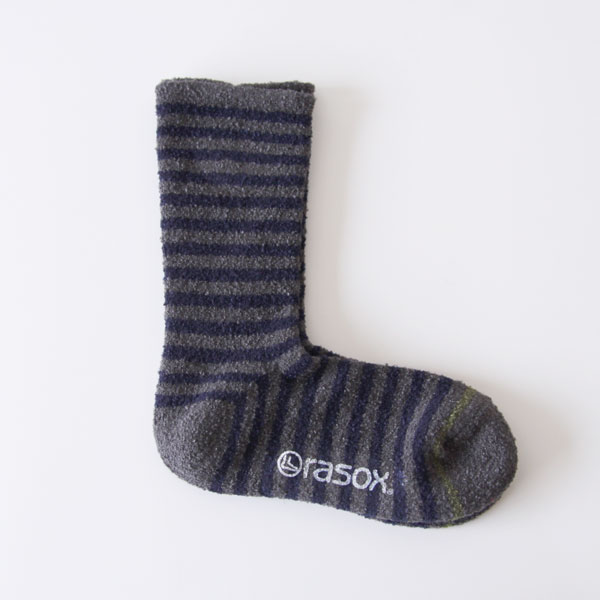 グレ-×ネイビ-ソフトタッチ・ボ-ダ- メンズソックス・画像