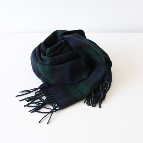 BLACKWATCHタ-タンチェックマフラ- ネイビ-・グリ-ン・画像