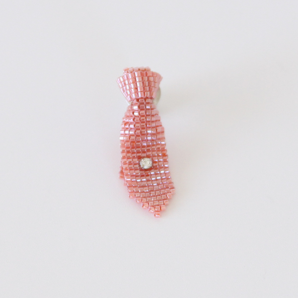 ソリッドピンクラペルピン ネクタイ・画像