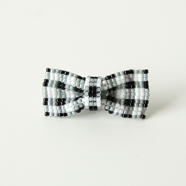 ギンガムグレ-ラペルピン リボン・画像