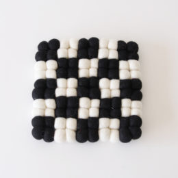 B ブラック×ホワイトノルディック ポットマット・画像