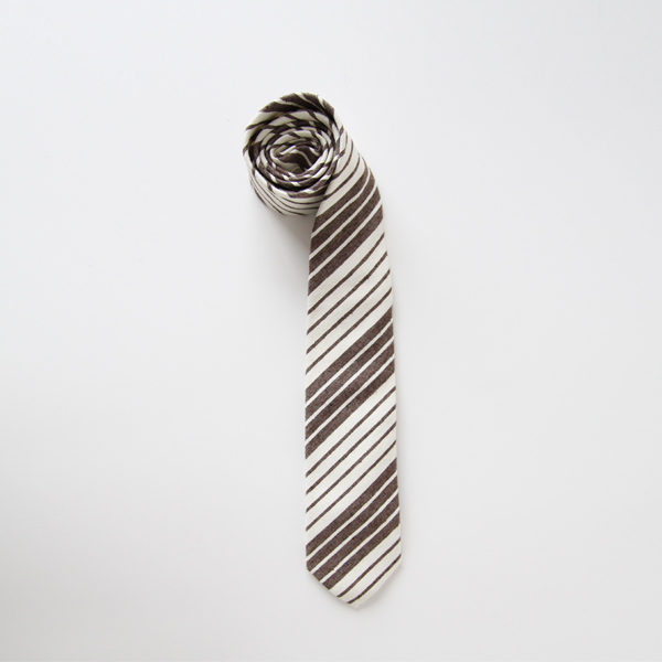 ストライプ/ブラウンNTM-453ネクタイ レッド・ブラウン・画像