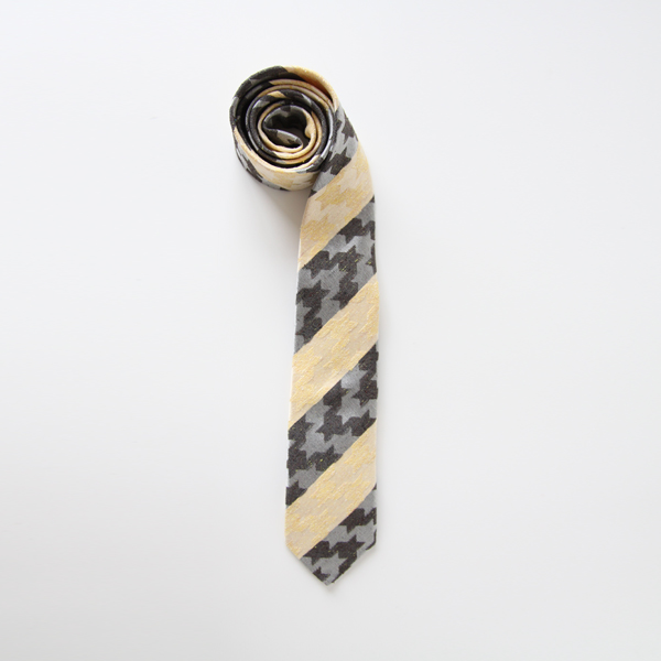 千鳥ストライプ/イエロ-NTM-397ネクタイ レッド・ブラウン・画像