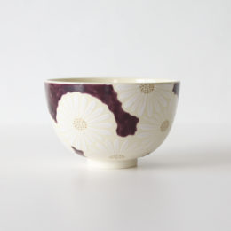 抹茶碗 紫地白菊・画像