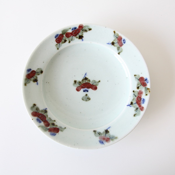 釉裏紅椿 7寸・画像