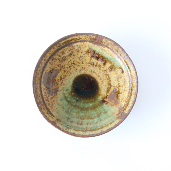 黄灰釉六寸皿・画像