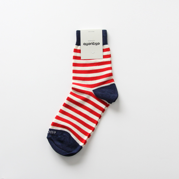 Ecru / Fire Redレディ-スソックス ABBEY STRIPES・画像