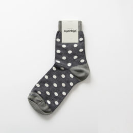 Dark Grey Heatherレディ-スソックス POLKA DOTS・画像