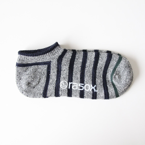 グレ-×ネイビ-コットンボ-ダ-・ロウ レディ-スソックス・画像