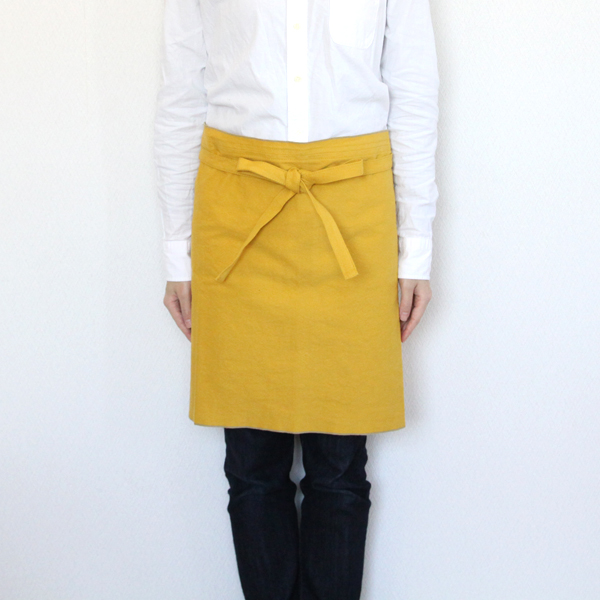 芥子カフェエプロン（コットン帆布）・画像