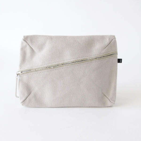 灰白ポ-チ（コットン帆布）・画像