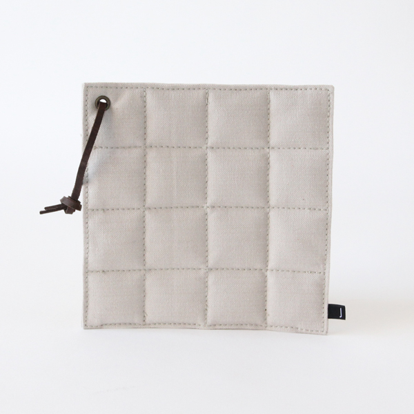 灰白ポットマット（コットン帆布）・画像