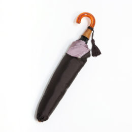 甲州織 折りたたみ傘 かさね 濃いブラウン/アッシュピンク・画像