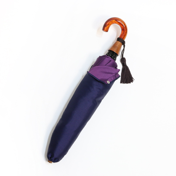 甲州織 折りたたみ傘 かさね ネイビ-/パ-プル・画像