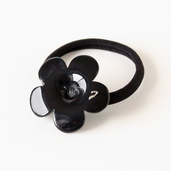 ブラックヘアゴム フラワ-・画像