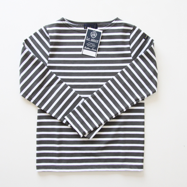 S-MLe minor バスクシャツ 956 ANTHRACITE/BLANC・画像