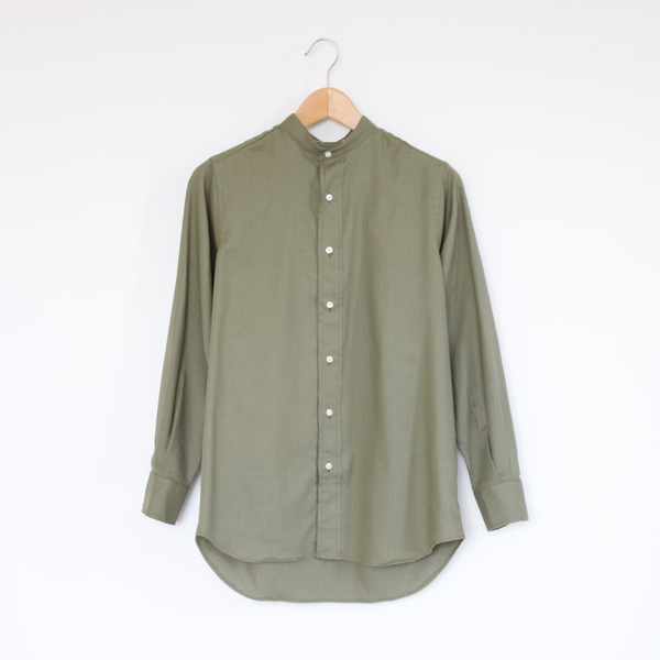Herringbone/OlLADIES BAND COLLAR SHIRTS・画像