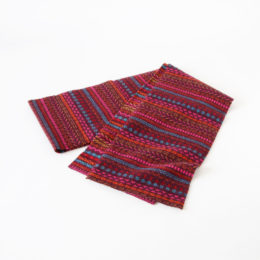 1602 burgundyS709 Zic Zag Jacquard マフラ-・画像