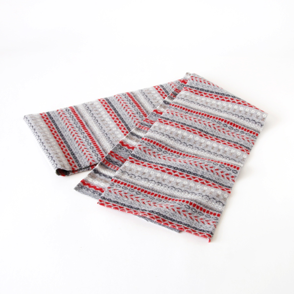 1603 Lt. greyS709 Zic Zag Jacquard マフラ-・画像