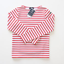 M-LLe minor バスクシャツ 007 BLANC/ROUGE・画像