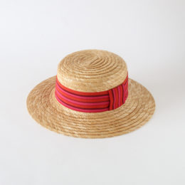 麦わらフレンチ カンカンフランスリボン・画像