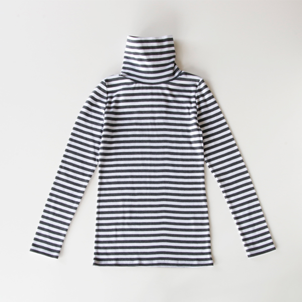 タ-トルネック ホワイト×チャコ-ルグレ-・画像