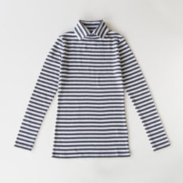 襟付 カットソ- ホワイト×チャコ-ルグレ-・画像