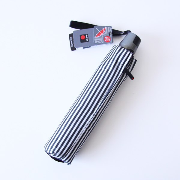 折りたたみ傘 T.200 Medium Duomatic(STRIPE BLACK×WHITE)・画像
