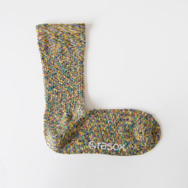 イエロ-ミックススプラッシュ・コットン レディ-スソックス・画像